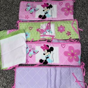 Two Minnie Mouse Crib Liner